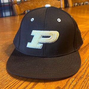 The Game Pro Black Purdue Fitted Hat Size 7 1/4